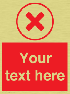 Custom red background, red cross in circle sign